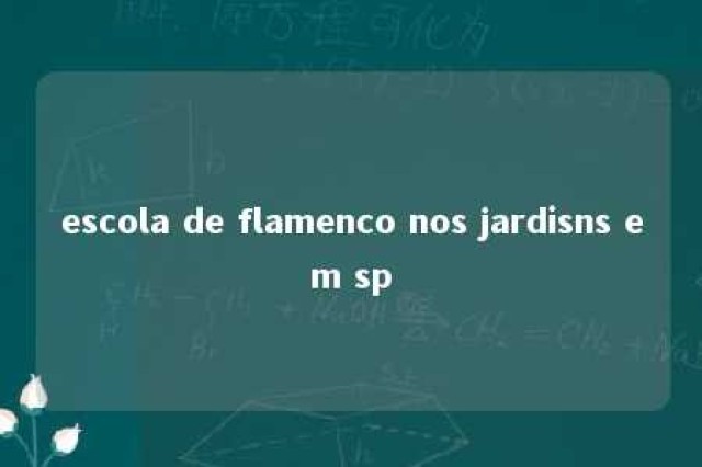 escola de flamenco nos jardisns em sp 