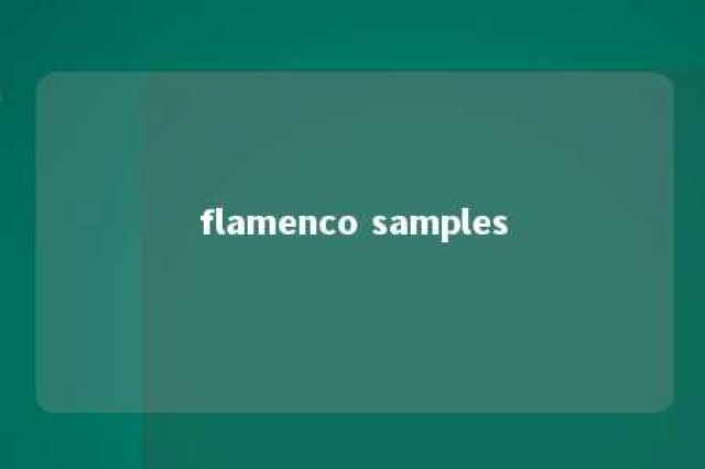 flamenco samples 