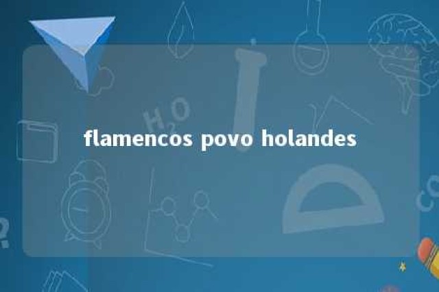 flamencos povo holandes 