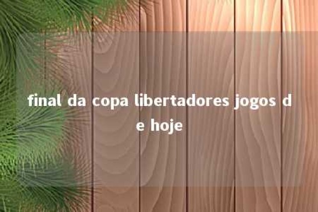 final da copa libertadores jogos de hoje 