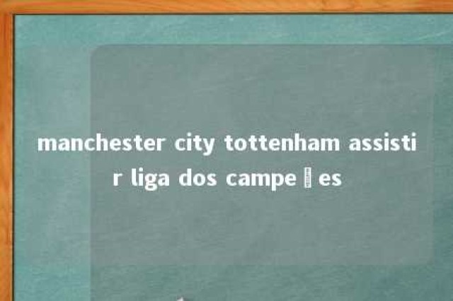 manchester city tottenham assistir liga dos campeões 