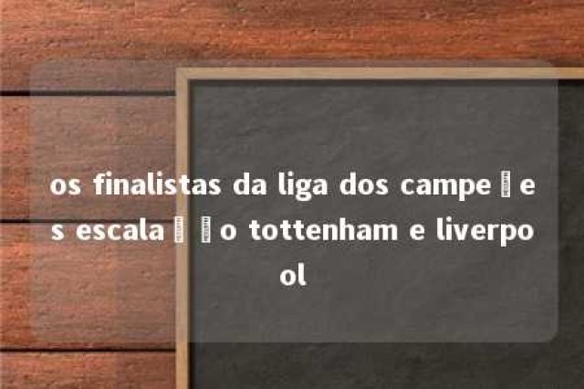 os finalistas da liga dos campeões escalação tottenham e liverpool 