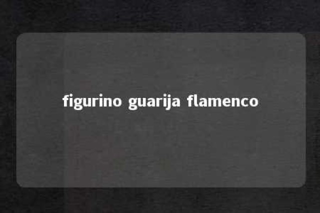 figurino guarija flamenco 