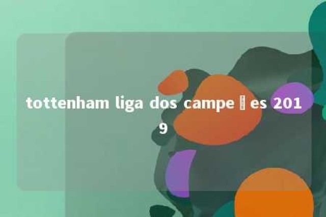 tottenham liga dos campeões 2019 