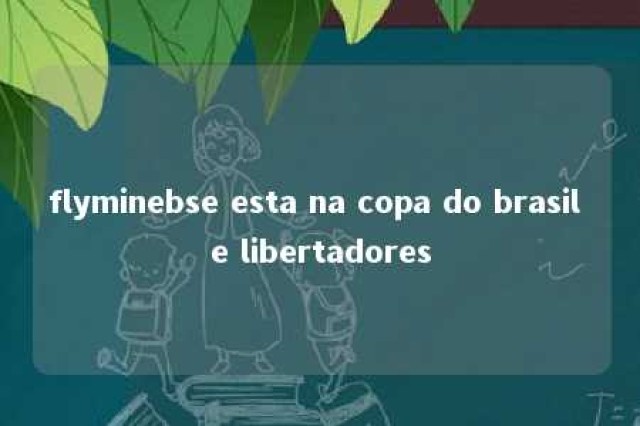 flyminebse esta na copa do brasil e libertadores 