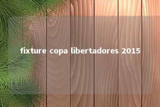 fixture copa libertadores 2015 