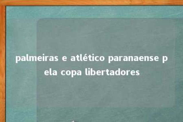 palmeiras e atlético paranaense pela copa libertadores 