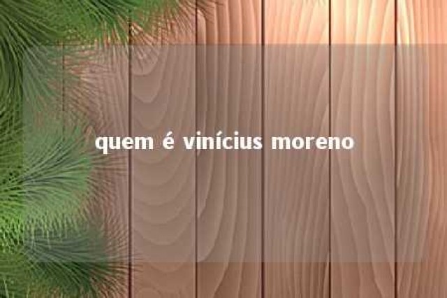 quem é vinícius moreno 