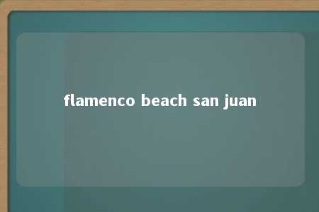 flamenco beach san juan 