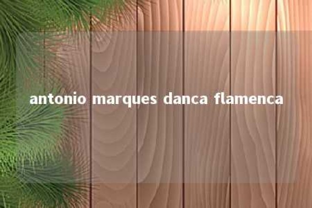 antonio marques danca flamenca 