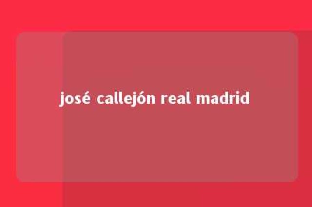 josé callejón real madrid 