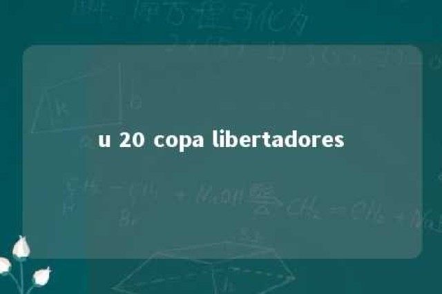 u 20 copa libertadores 