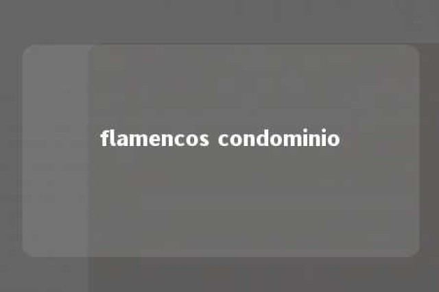 flamencos condominio 