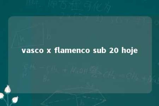 vasco x flamenco sub 20 hoje 