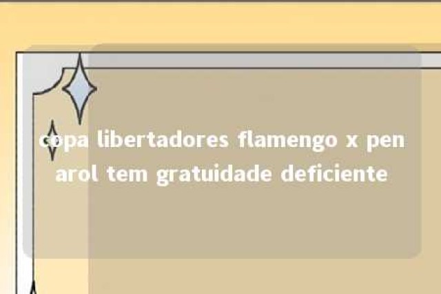 copa libertadores flamengo x penarol tem gratuidade deficiente 