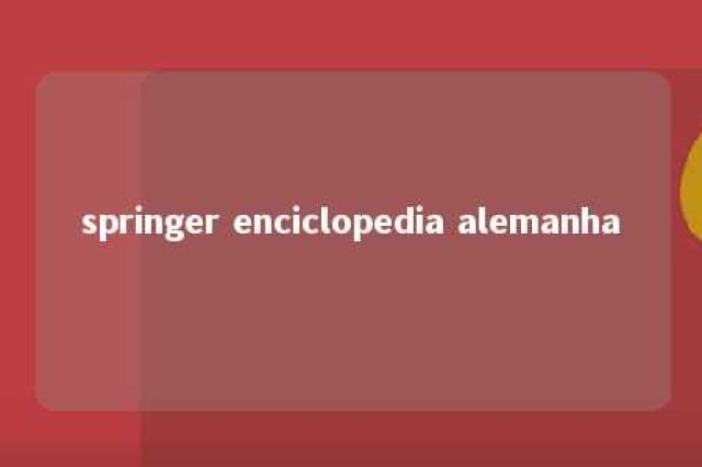 springer enciclopedia alemanha 