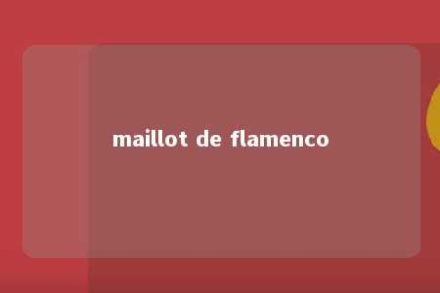 maillot de flamenco 