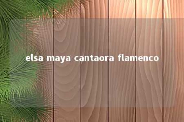 elsa maya cantaora flamenco 