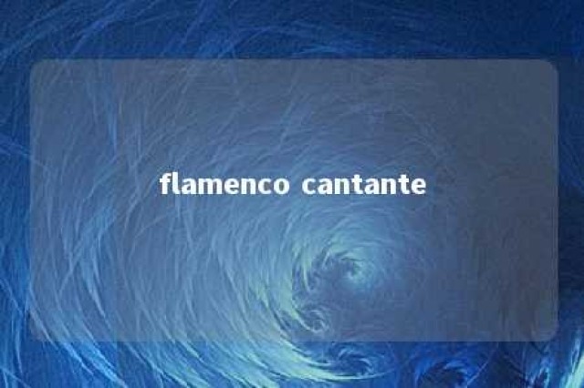 flamenco cantante 