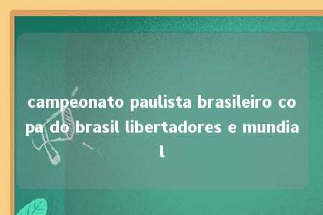 campeonato paulista brasileiro copa do brasil libertadores e mundial 