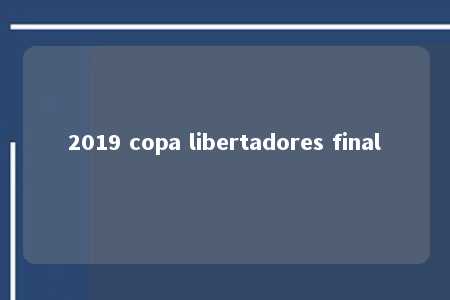 2019 copa libertadores final