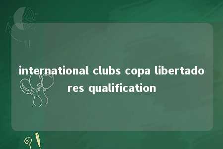 international clubs copa libertadores qualification