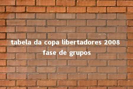 tabela da copa libertadores 2008 fase de grupos