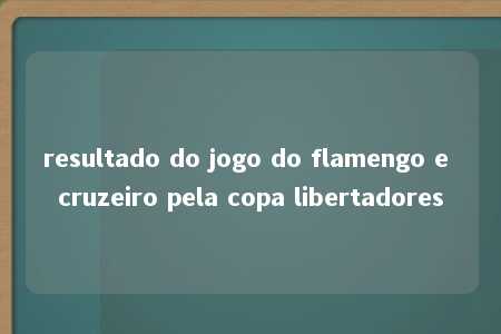 resultado do jogo do flamengo e cruzeiro pela copa libertadores