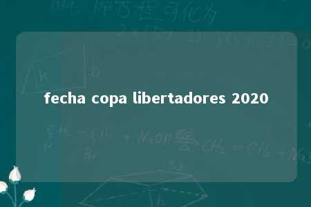 fecha copa libertadores 2020