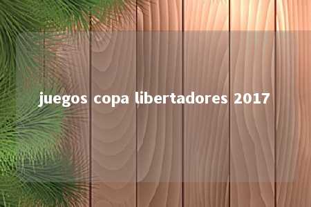 juegos copa libertadores 2017