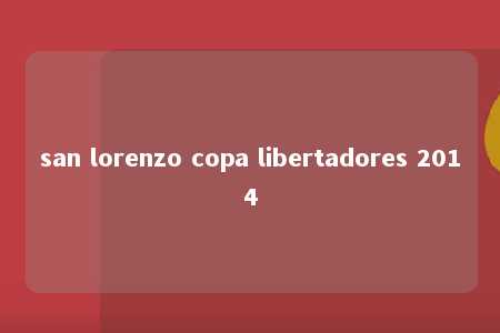 san lorenzo copa libertadores 2014