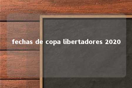 fechas de copa libertadores 2020