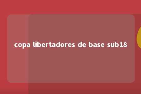 copa libertadores de base sub18