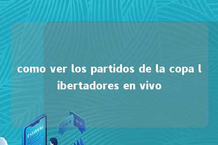 como ver los partidos de la copa libertadores en vivo