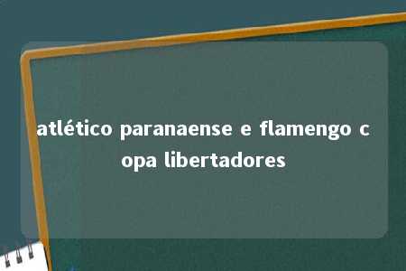 atlético paranaense e flamengo copa libertadores