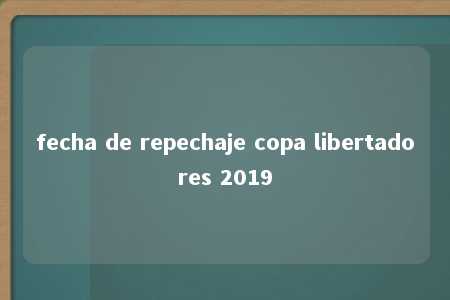 fecha de repechaje copa libertadores 2019