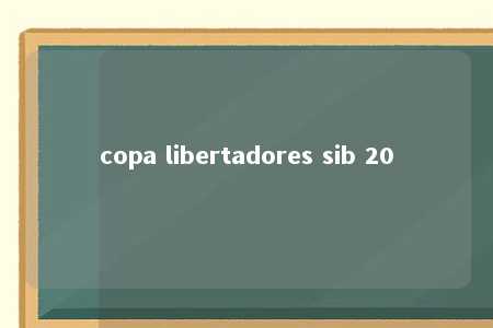 copa libertadores sib 20