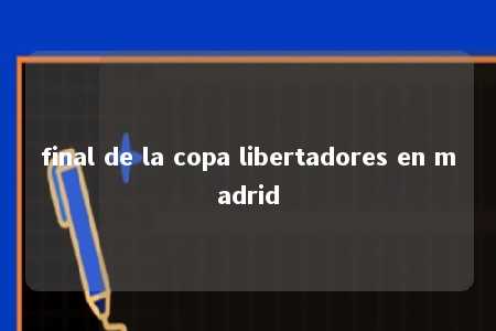 final de la copa libertadores en madrid