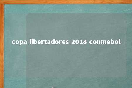 copa libertadores 2018 conmebol