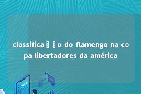 classificação do flamengo na copa libertadores da américa