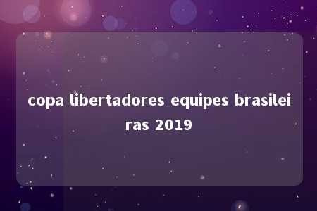 copa libertadores equipes brasileiras 2019