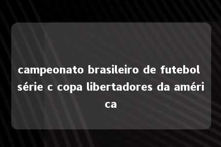 campeonato brasileiro de futebol série c copa libertadores da américa