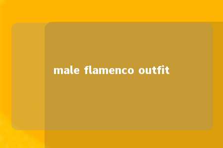 male flamenco outfit