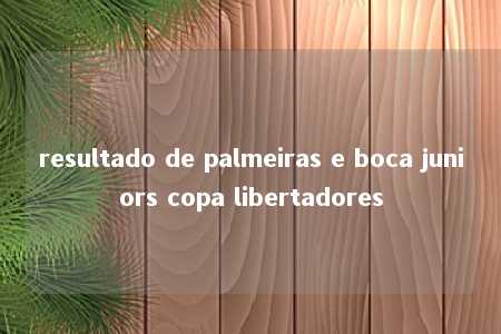 resultado de palmeiras e boca juniors copa libertadores