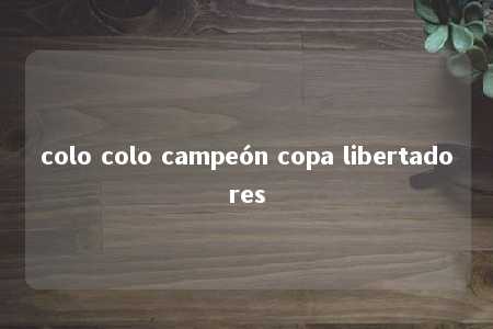 colo colo campeón copa libertadores