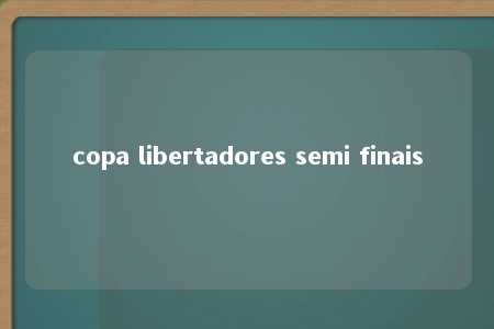 copa libertadores semi finais