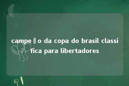 campeão da copa do brasil classifica para libertadores