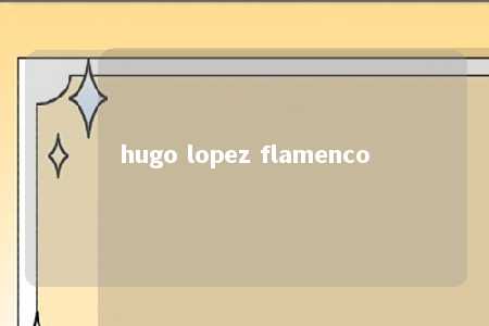 hugo lopez flamenco