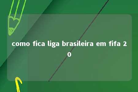 como fica liga brasileira em fifa 20