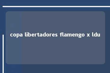 copa libertadores flamengo x ldu